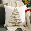 Gold towel embroidery Christmas tree pillow cover